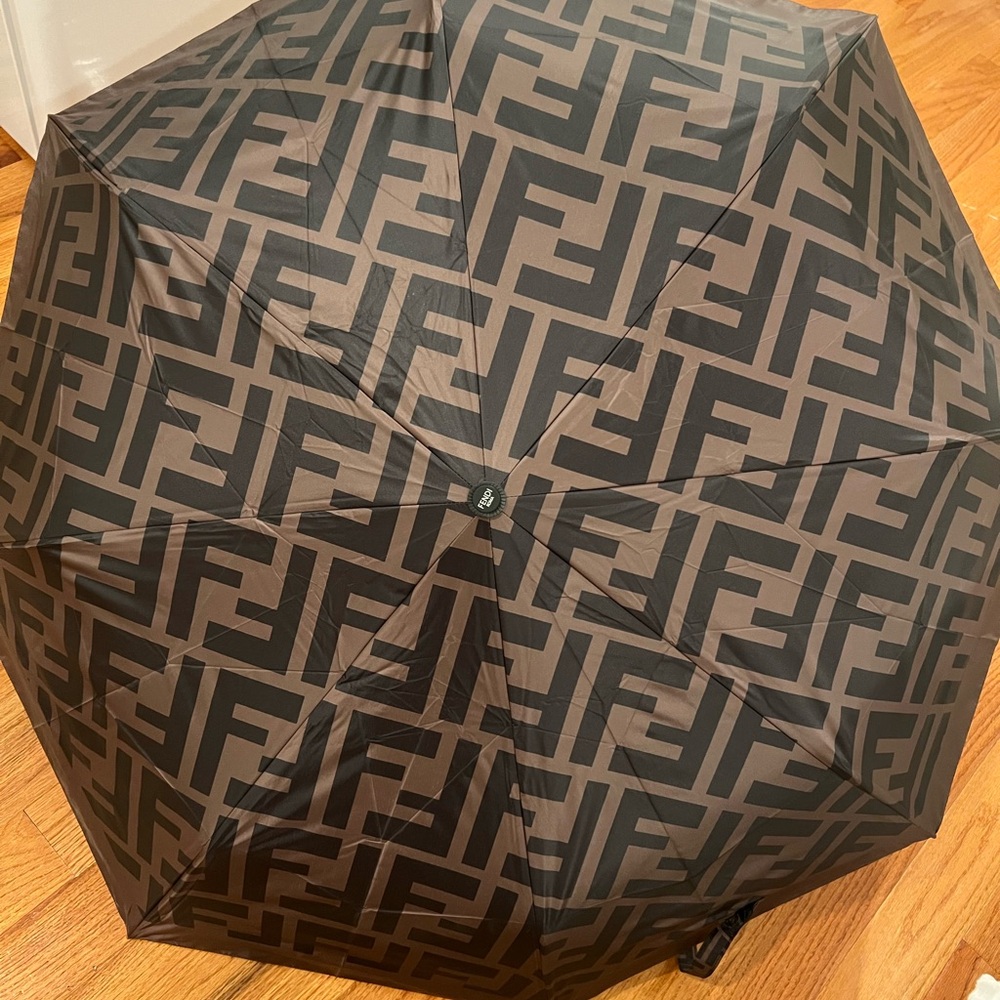 Fendi Women's Black and Brown Umbrella